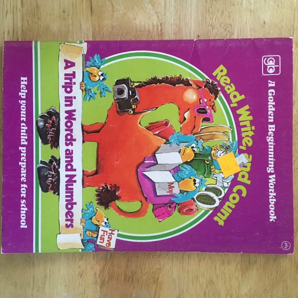 Read, Write & Count Vintage 70s Coloring Book